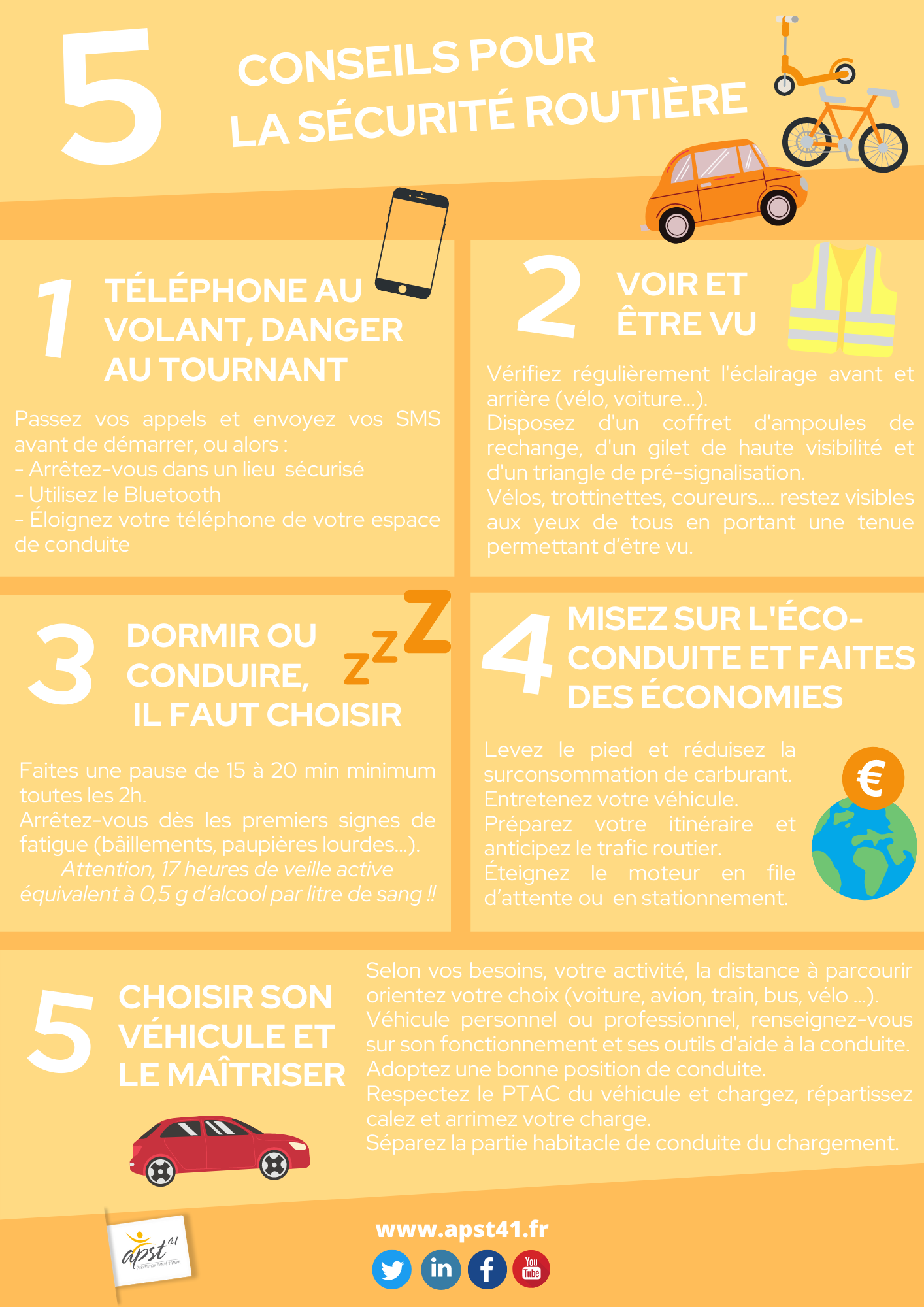 5 conseils pour la sécurité routière