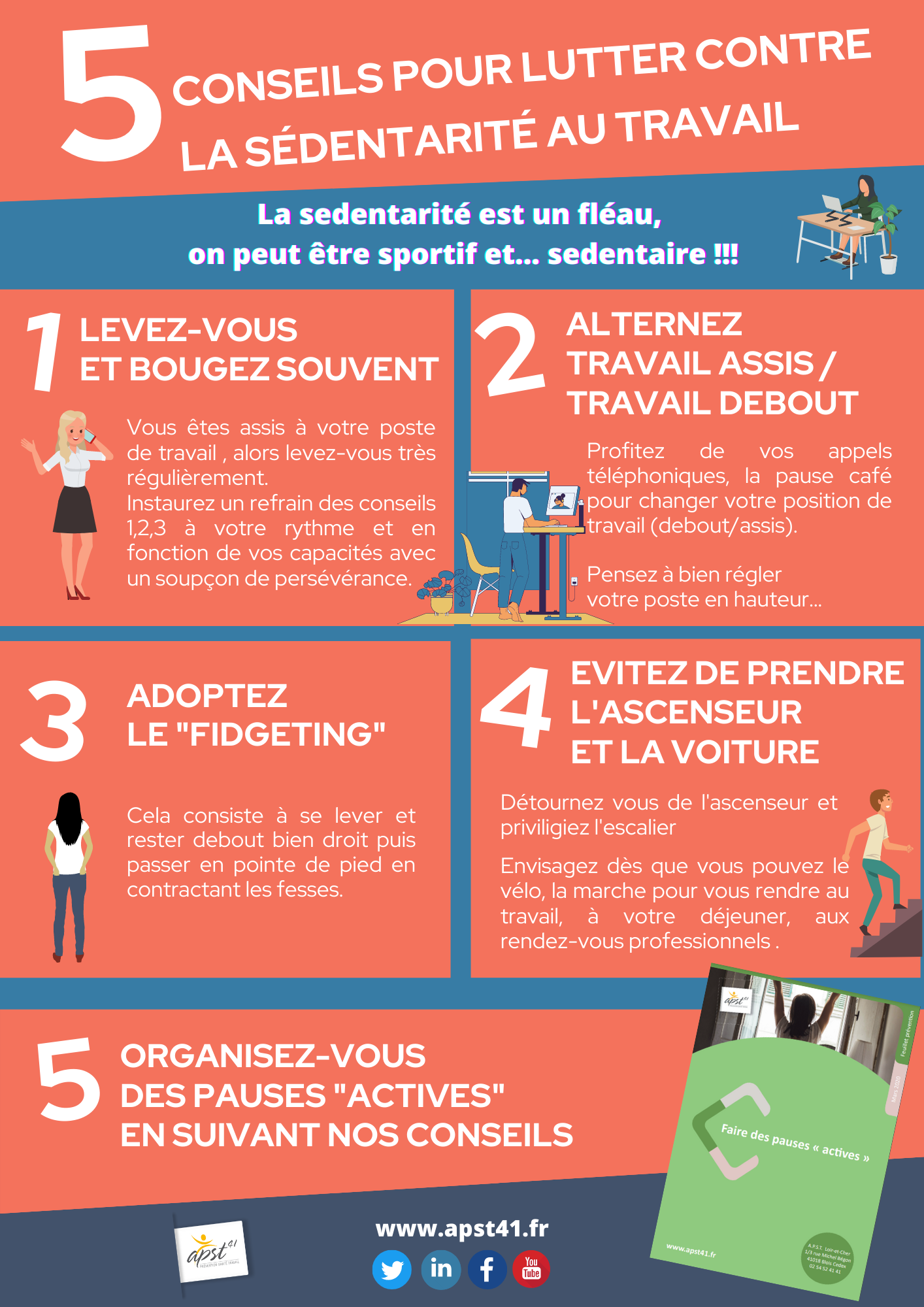 5 conseils pour lutter contre la sédentarité au travail